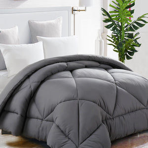 Comforter Duvet insert with Corner Tabs for Duvet Cover 2100 Series, Snow Goose Down Alternative, Hotel Collection Comforter Reversible, Hypoallergenic, Gray