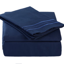 Microfiber Bed Sheet Set - Made Of 1800 Thread Count 100% Microfiber Polyester - Extra Deep Pocket - Stain Resistant, Warm, Breathable And Hypoallergenic - 3/4 Piece (Navy Blue) - TEKAMON