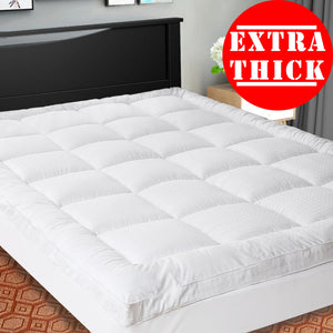 SOPAT Extra Thick Mattress Topper,Cooling Mattress pad cover,Pillow Top Construction( 8-21 Inch Deep Pocket),Double Border,Hypoallergenic Down Alternative Fill,Breathable