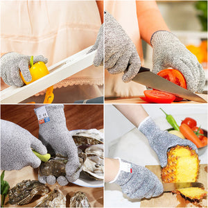 Cut Resistant Gloves, High Performance Level 5 Protection, Food Grade,Safety Cutting Gloves for Kitchen Working or Gardening, Finger Hand Protector, Machine Washable, 1 Pair (Large)