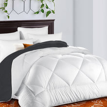 Comforter Duvet Insert with Corner Tabs for Duvet Cover Summer Cooling 2100 Series, Snow Goose Down Alternative, Hotel Collection Reversible, Hypoallergenic Choice, White/Grey