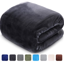 Fleece Blanket Super Soft Warm Extra Silky Lightweight Bed Blanket, Couch Blanket, Travelling and Camping Blanket (Dark Grey)