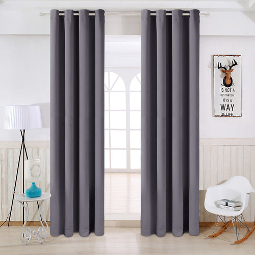 TEKAMON Thermal Insulated Blackout Grommet Curtains for Living Room/Bedroom (Dark Grey)