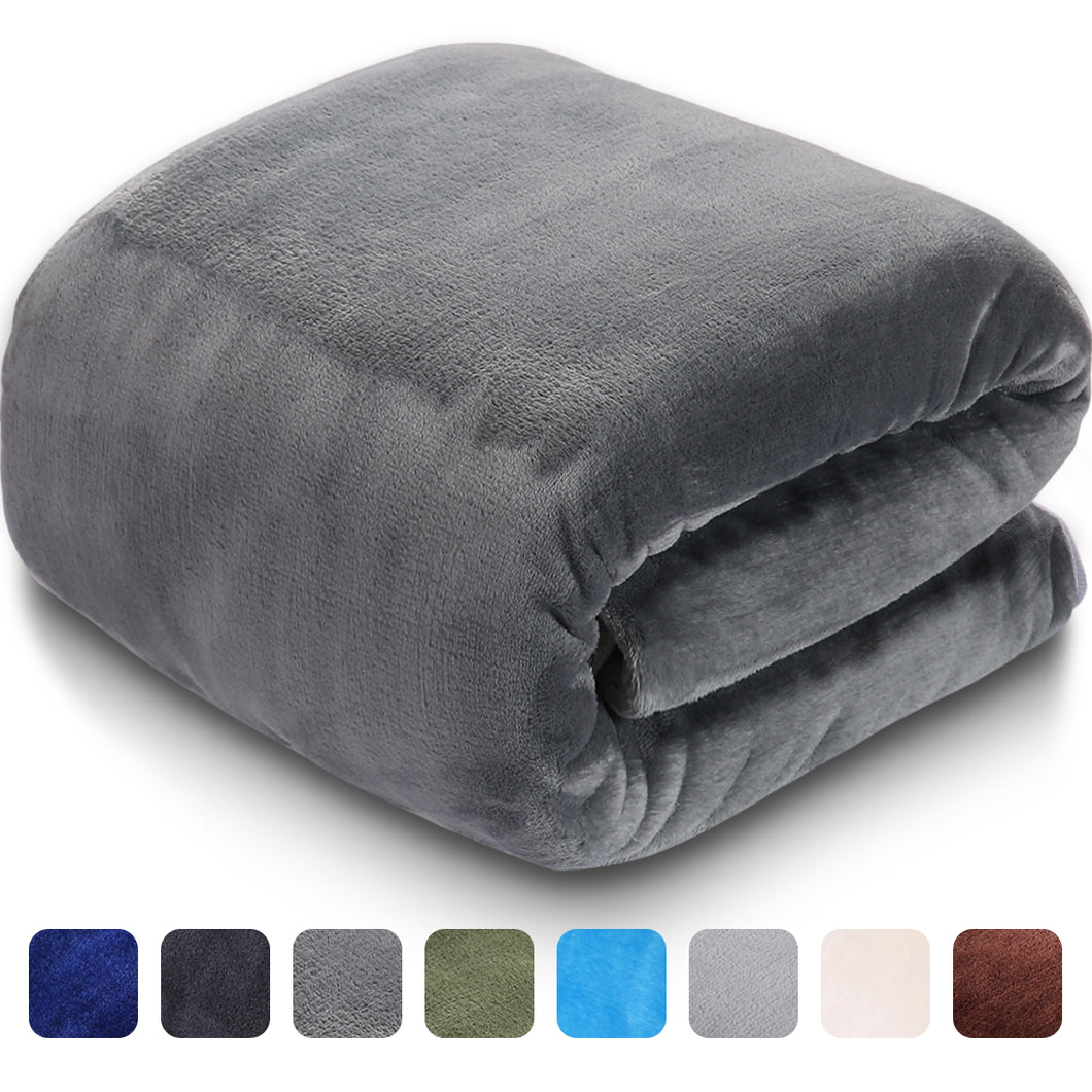 Fleece Blanket Super Soft Warm Extra Silky Lightweight Bed Blanket, Couch Blanket, Travelling and Camping Blanket (Grey)