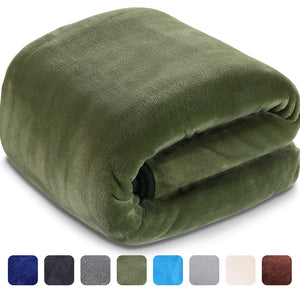 Fleece Blanket Super Soft Warm Extra Silky Lightweight Bed Blanket, Couch Blanket, Travelling and Camping Blanket (Dark Green)