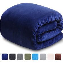 Fleece Blanket Super Soft Warm Extra Silky Lightweight Bed Blanket, Couch Blanket, Travelling and Camping Blanket (Navy Blue)