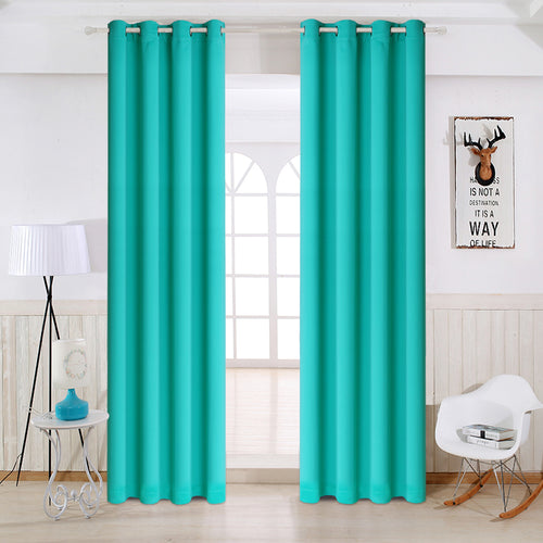 TEKAMON Thermal Insulated Blackout Grommet Curtains for Living Room/Bedroom (turquoise)