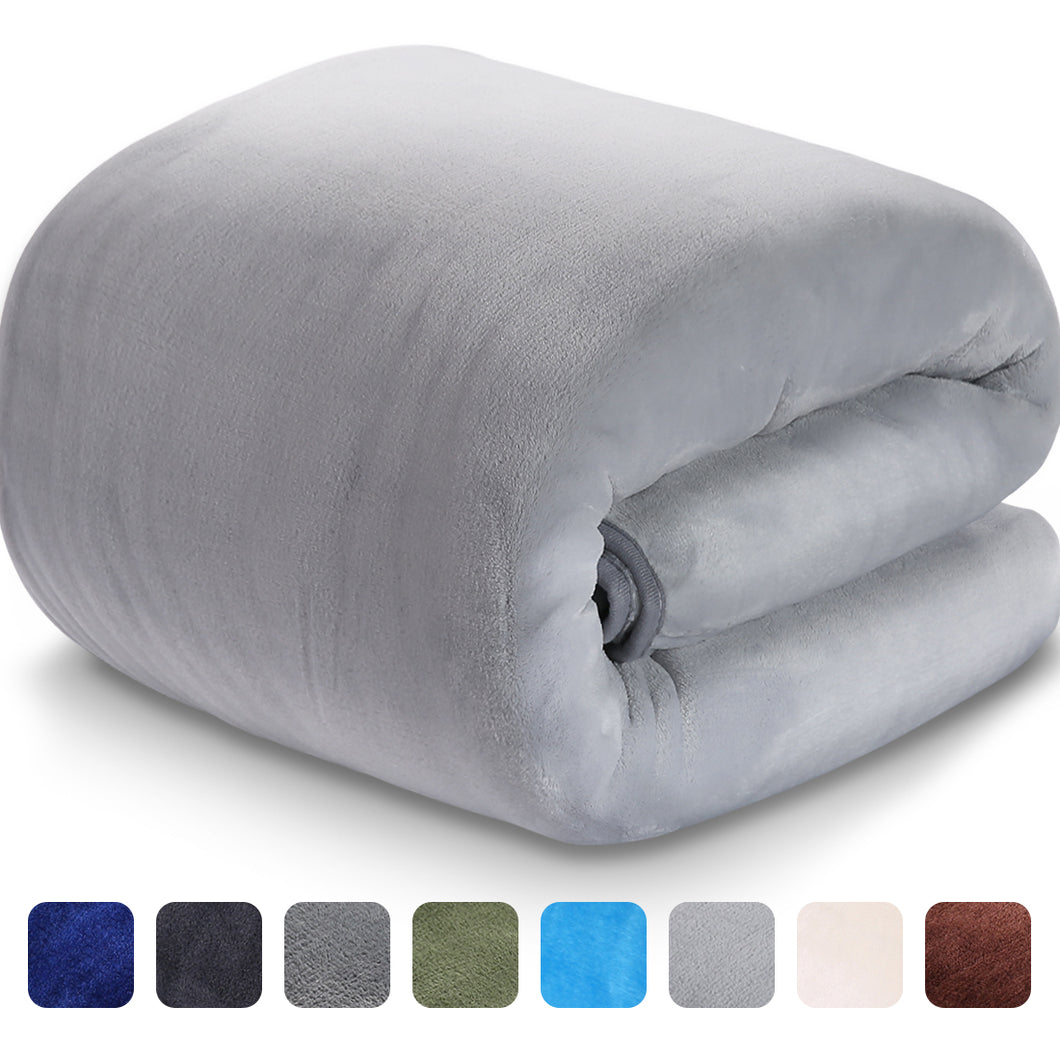 Fleece Blanket Super Soft Warm Extra Silky Lightweight Bed Blanket, Couch Blanket, Travelling and Camping Blanket (Smoky Grey)