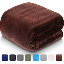 Fleece Blanket Super Soft Warm Extra Silky Lightweight Bed Blanket, Couch Blanket, Travelling and Camping Blanket (Brown)