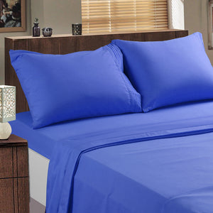 Microfiber Bed Sheet Set - Made Of 1800 Thread Count 100% Microfiber Polyester - Extra Deep Pocket - Stain Resistant, Warm, Breathable And Hypoallergenic - 3/4 Piece (Royal Blue) - TEKAMON