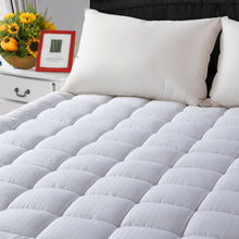 Cooling Mattress Pad Cover(8-21”Deep Pocket)-Fitted Quilted Mattress Topper Hypoallergenic Down Alternative Fill