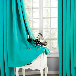 TEKAMON Thermal Insulated Blackout Grommet Curtains for Living Room/Bedroom (turquoise)