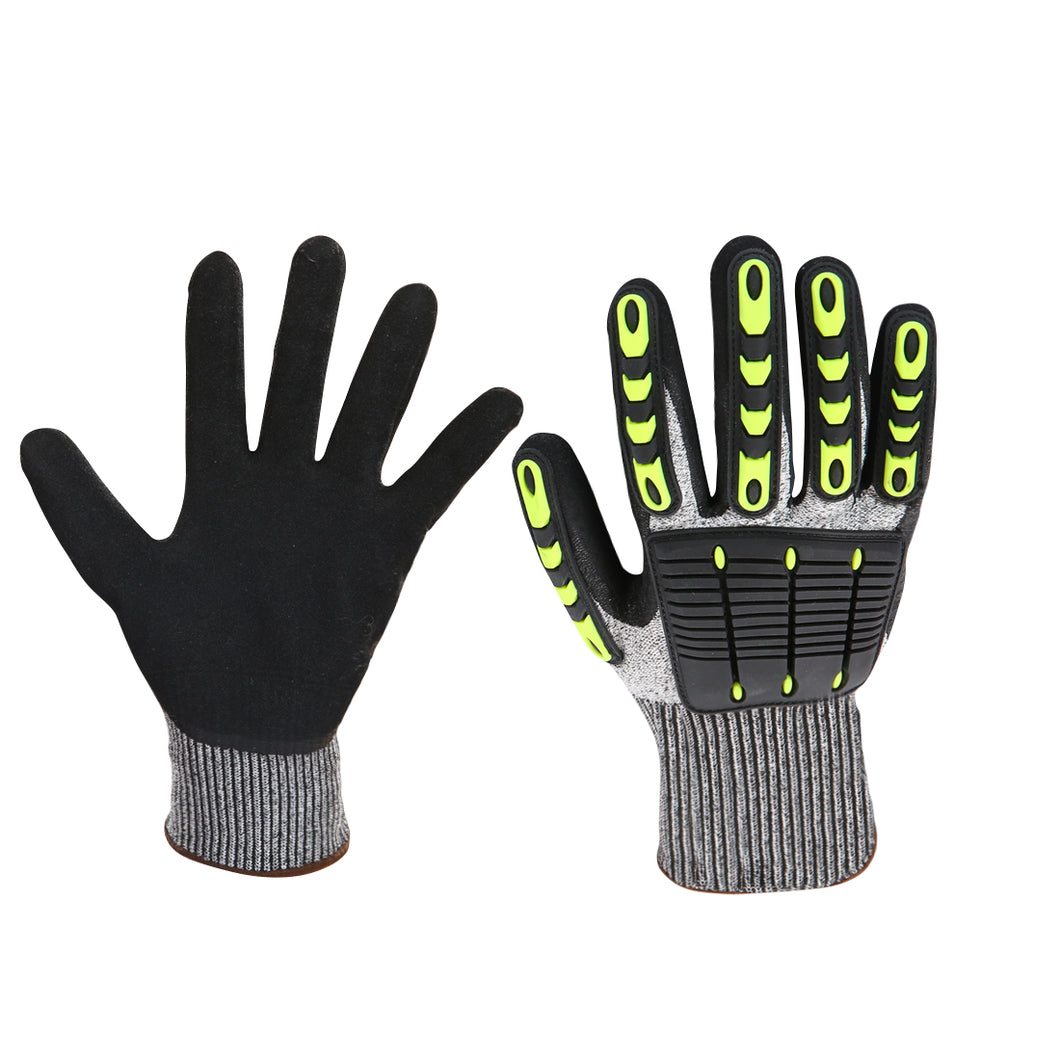 Impact Reducing Safety Gloves, Abrasion resistant, Cut Resistant, Ideal for Heavy Duty Safety Work like Mechanic, Garden Construction, Car Repairing Industrial