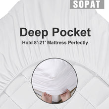 SOPAT Extra Thick Mattress Topper,Cooling Mattress pad cover,Pillow Top Construction( 8-21 Inch Deep Pocket),Double Border,Hypoallergenic Down Alternative Fill,Breathable