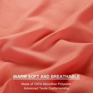 Microfiber Bed Sheet Set - Made Of 1800 Thread Count 100% Microfiber Polyester - Extra Deep Pocket - Stain Resistant, Warm, Breathable And Hypoallergenic - 3/4 Piece (Coral) - TEKAMON