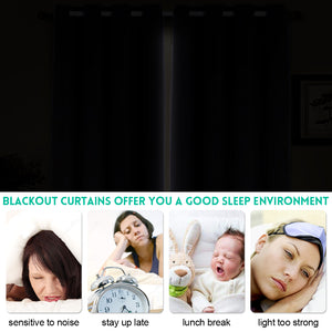 TEKAMON Thermal Insulated Blackout Grommet Curtains for Living Room/Bedroom (Dark Grey)